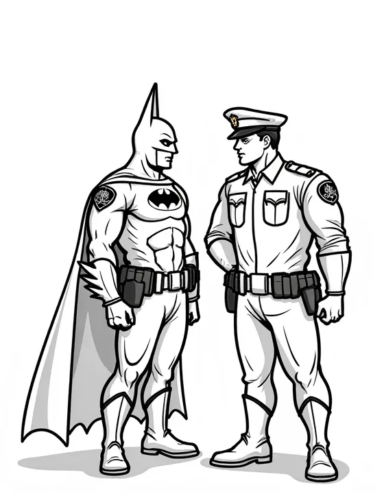 Batman assisting police during a raid