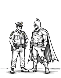 Batman assisting police during a raid