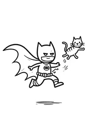 Batman catching a falling cat