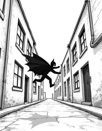 Batman chasing criminals through alleyways