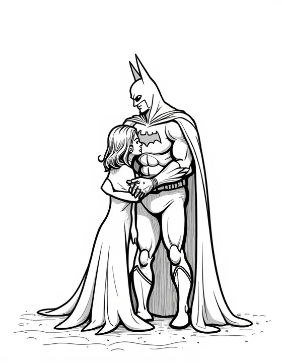 Batman comforting a victim of crime