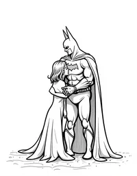 Batman comforting a victim of crime coloring pages