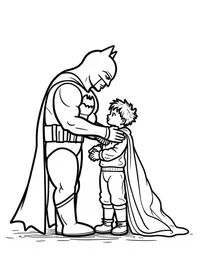 Batman comforting a victim of crime