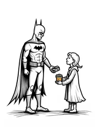 Batman delivering food to the homeless coloring pages