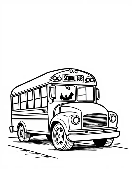 Batman escorting a school bus