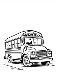 Batman escorting a school bus coloring pages