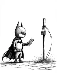 Batman investigating a mysterious crime scene