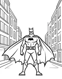 Batman patrolling the streets at night coloring pages