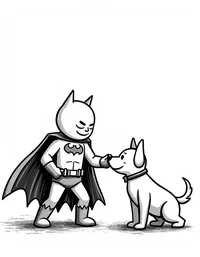 Batman rescuing a trapped dog coloring pages