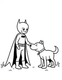 Batman rescuing a trapped dog