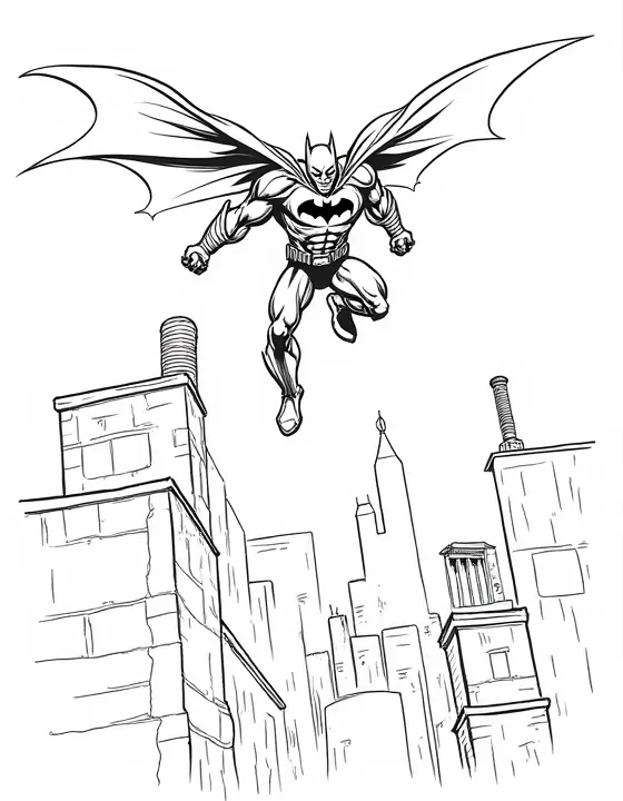 Batman rescuing hostages from rooftop