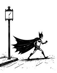 Batman stopping traffic to catch thieves