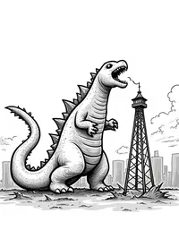 Godzilla breath melts steel structures