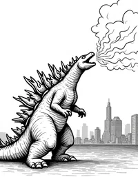 Godzilla breath melts steel structures