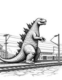 Godzilla's claws tear apart a train station