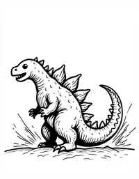 Godzilla's footsteps cause earthquakes coloring pages