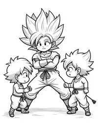 Goku teaching martial arts to children