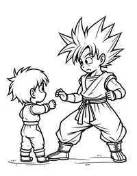 Goku teaching martial arts to children