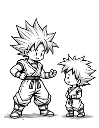 Goku teaching martial arts to children