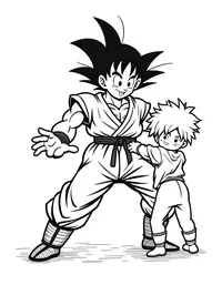 Goku teaching martial arts to children