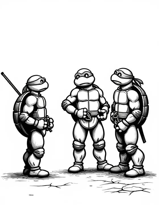 Ninja Turtles attending a comic book convention