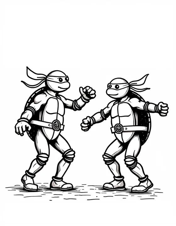 Ninja Turtles dancing at a party