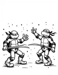 Ninja Turtles dancing at a party