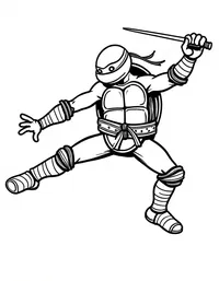 Ninja Turtles performing acrobatics coloring pages