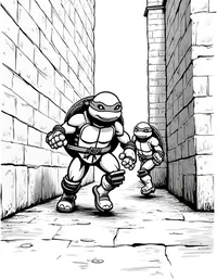 Ninja Turtles racing through sewers