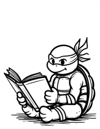 Ninja Turtles reading comic books