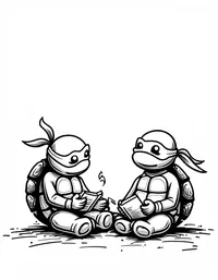 Ninja Turtles reading comic books