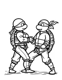 Ninja Turtles teaching kids karate moves