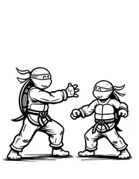 Ninja Turtles teaching kids karate moves