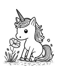 Unicorn drinks from a dew-covered leaf