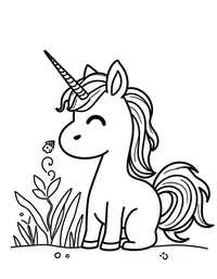 Unicorn drinks from a dew-covered leaf