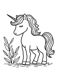 Unicorn drinks from a dew-covered leaf