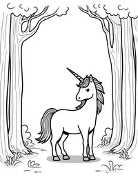 Unicorn stands in a clearing of 