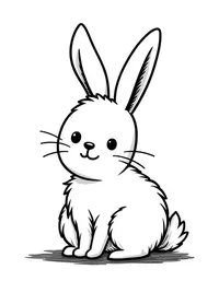 Simple and Easy bunny coloring pages