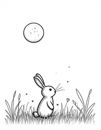 bunny exploring a moonlit meadow