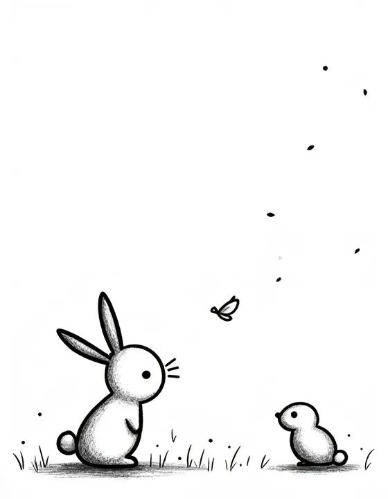 bunny listening to a cricket serenade
