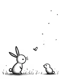 bunny listening to a cricket serenade coloring pages