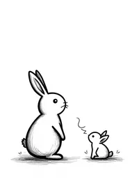 bunny listening to a cricket serenade