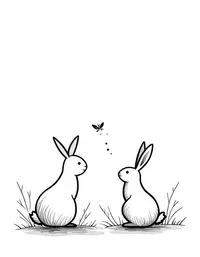 bunny listening to a cricket serenade