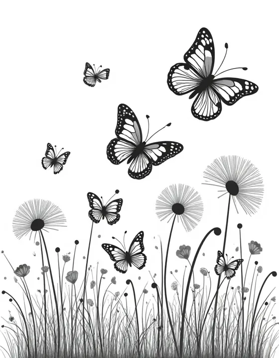 butterfly dances among colorful butterflies