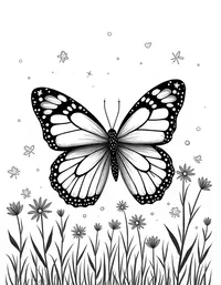 butterfly dances among colorful butterflies
