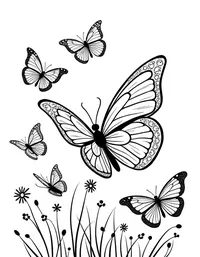 butterfly dances among colorful butterflies