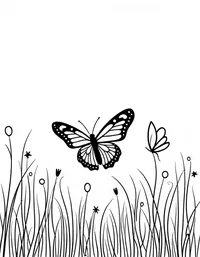 butterfly lands on a painter's canvas coloring pages