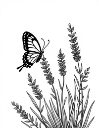 butterfly perches on a blooming lavender bush