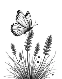 butterfly perches on a blooming lavender bush