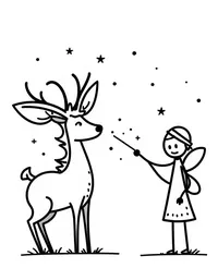 fairy casting spells to heal a wounded stag